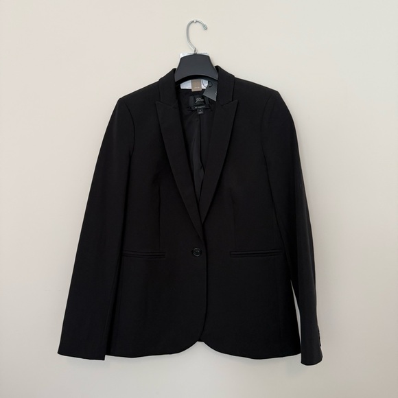 J. Crew Women’s Bi-Stretch Blazer Black Tailored with Notched Lapels Size 4 - Picture 1 of 16